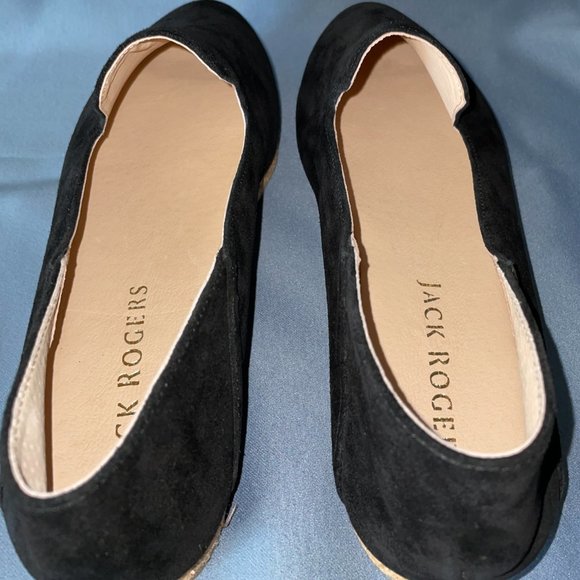 JACK ROGERS Black Suede AUDREY ESPADRILLE FLATS, Women Size 11, New w/tag - Picture 8 of 14